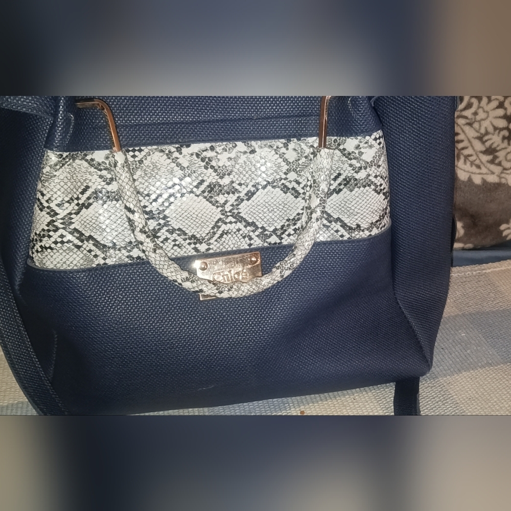 Chloe Crossbody Dark Blue With Black And White Accent (Read Info)